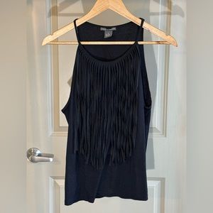 #summer  Chelsea &Theodore Trendy, Long Fringe, Black Tank